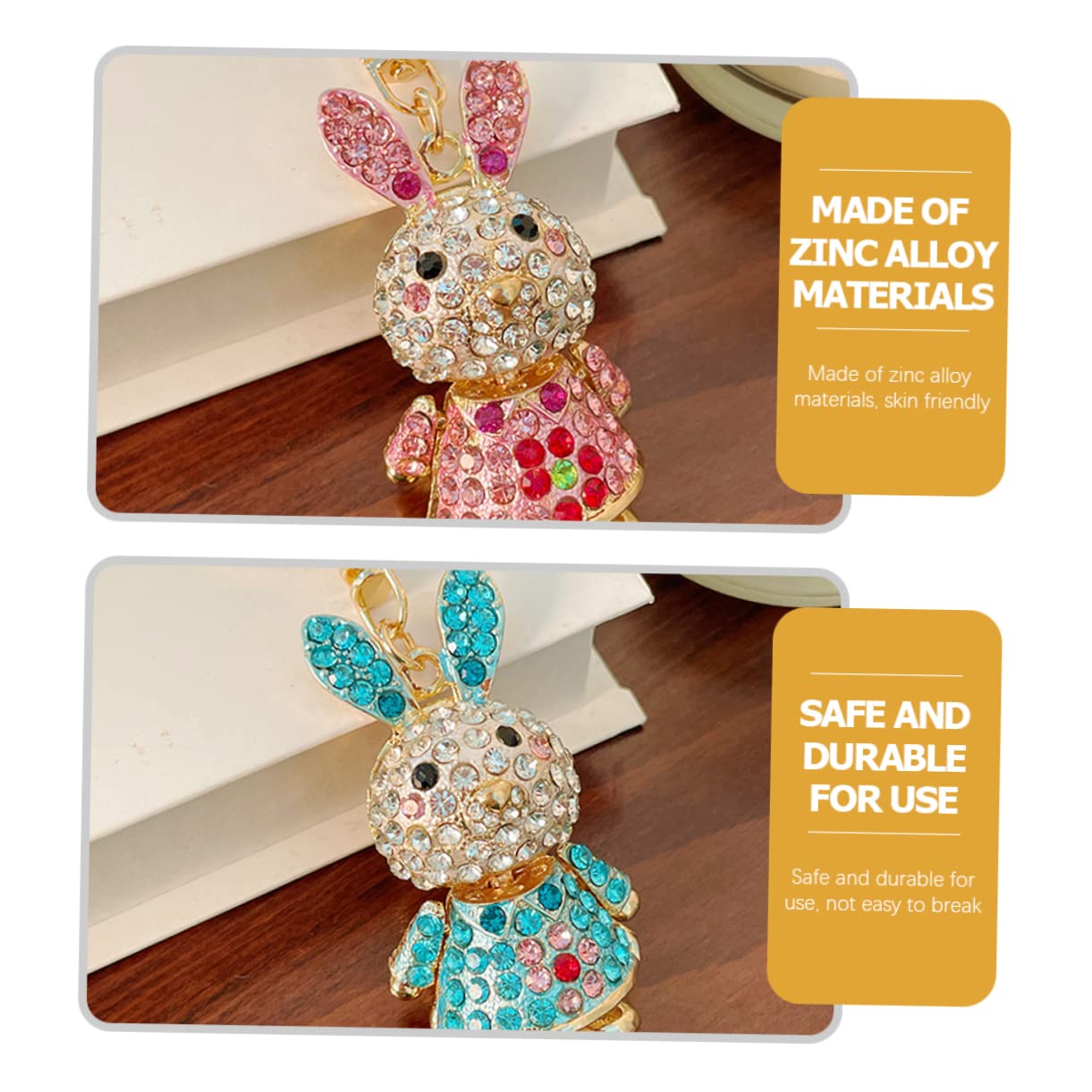 Amazon.co.jp: [Operitacx] 2個ウサギキーホルダー 女性用 キーリング